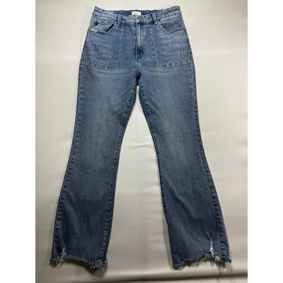 Kancan Petite Women's Distressed Bootcut Blue Denim Jeans - Size 13 (31x31) - Picture 1 of 4